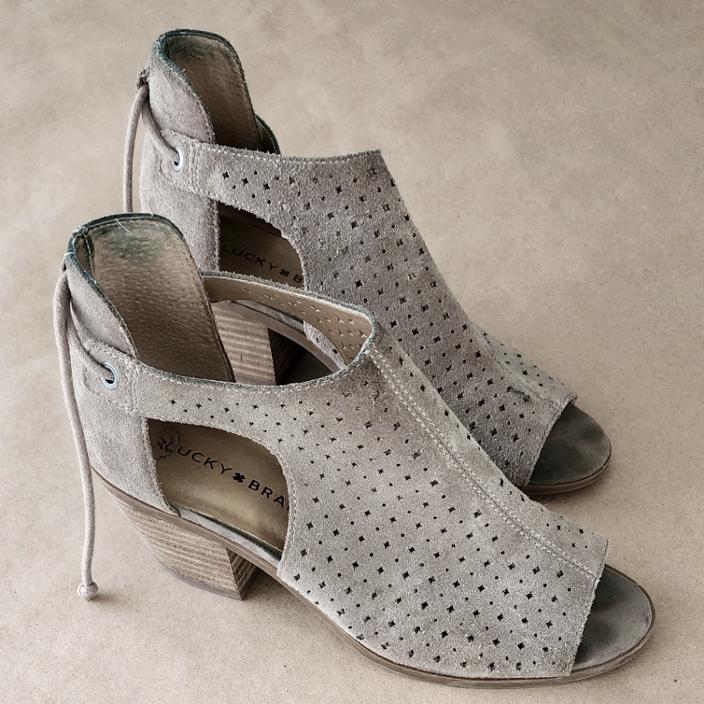 Lucky Brand Open Peep Toe Booties Size 8.5